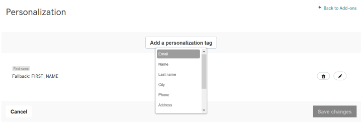 GoDaddy personalization tags