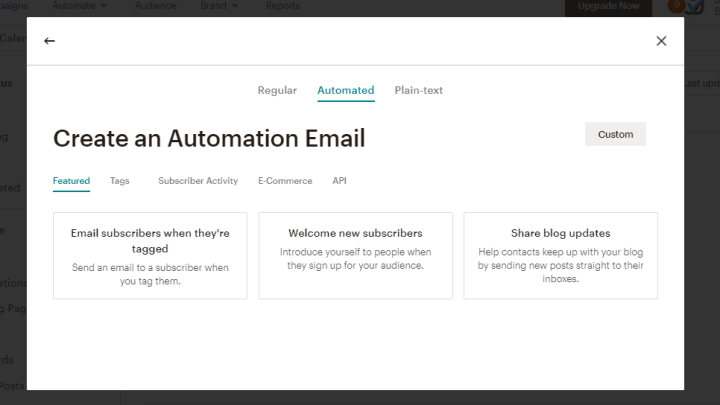 Mailchimp automated email