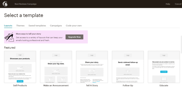 Mailchimp newsletter layout templates